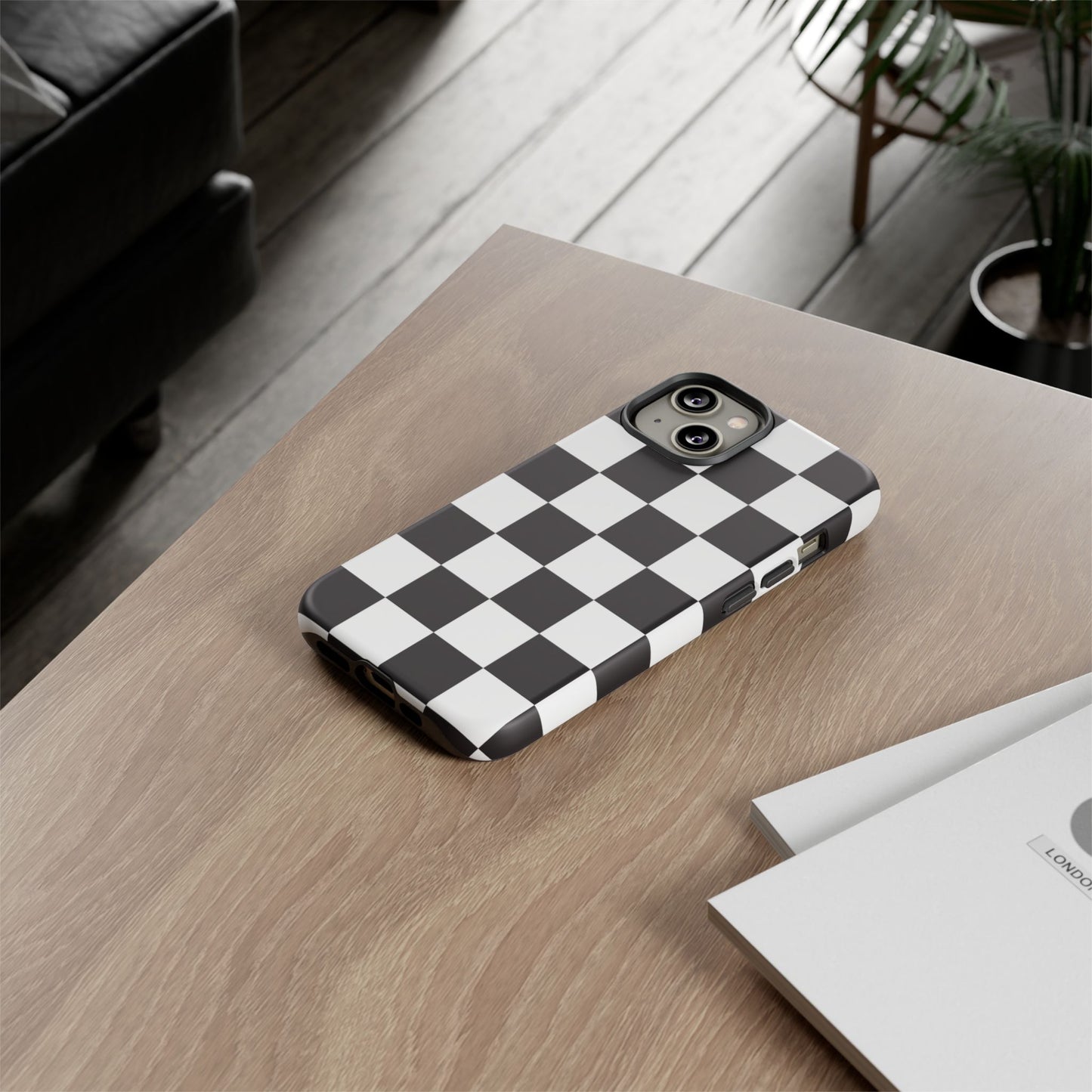 Black and White Checker iPhone Case, Stylish iPhone Cover for Teens, Holiday Gift, Unique Mobile Accessories, Tough Protection