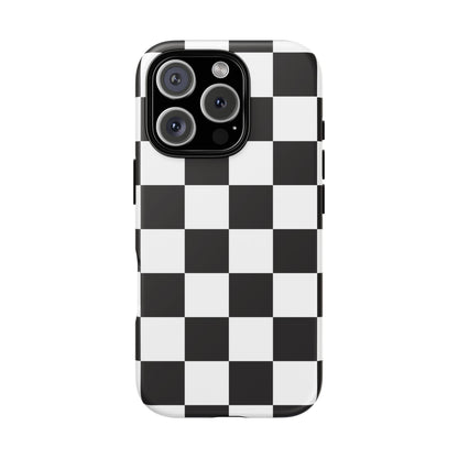 Black and White Checker iPhone Case, Stylish iPhone Cover for Teens, Holiday Gift, Unique Mobile Accessories, Tough Protection