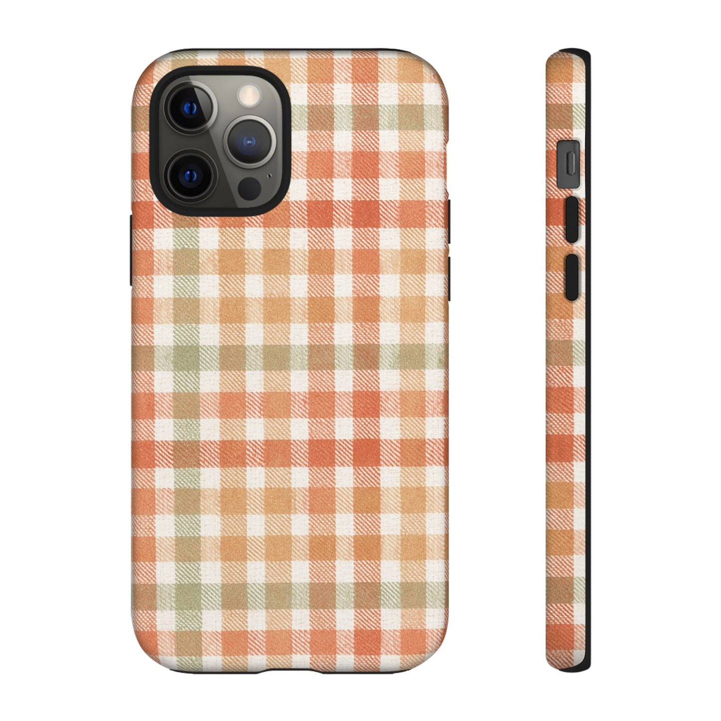 Boho Checkered Phone Case | Neutral Aesthetic Plaid Case | Retro Minimalist Check Design | iPhone Cover | Samsung Cover