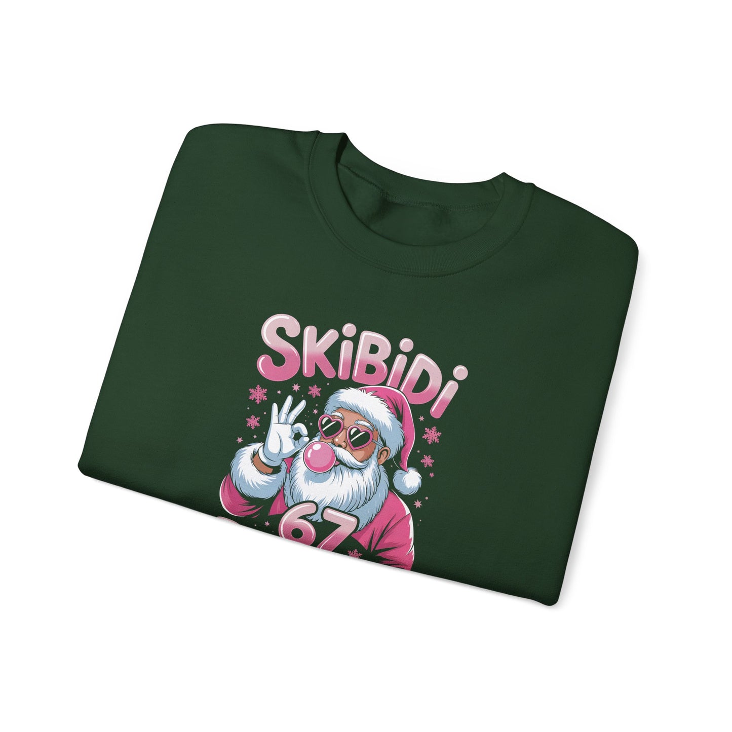 Skibidi Rizzmas Santa Crewneck Sweatshirt | Pink Santa Christmas Design | 67 Christmas Sweatshirt