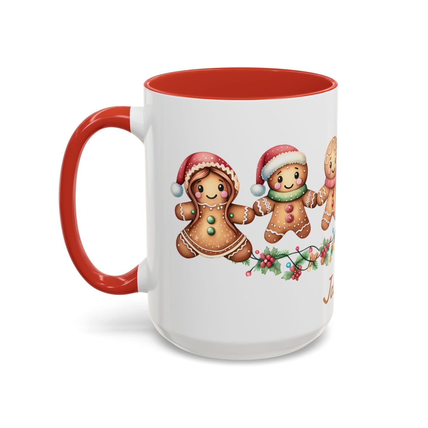 Personalized Gingerbread Friends Coffee Mug, Holiday Mug, Christmas Decor, Personalized Coffee Cup, Gift for Her, Winter Wonderland