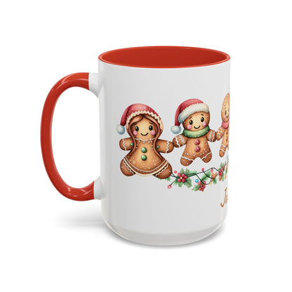 Personalized Gingerbread Friends Coffee Mug, Holiday Mug, Christmas Decor, Personalized Coffee Cup, Gift for Her, Winter Wonderland