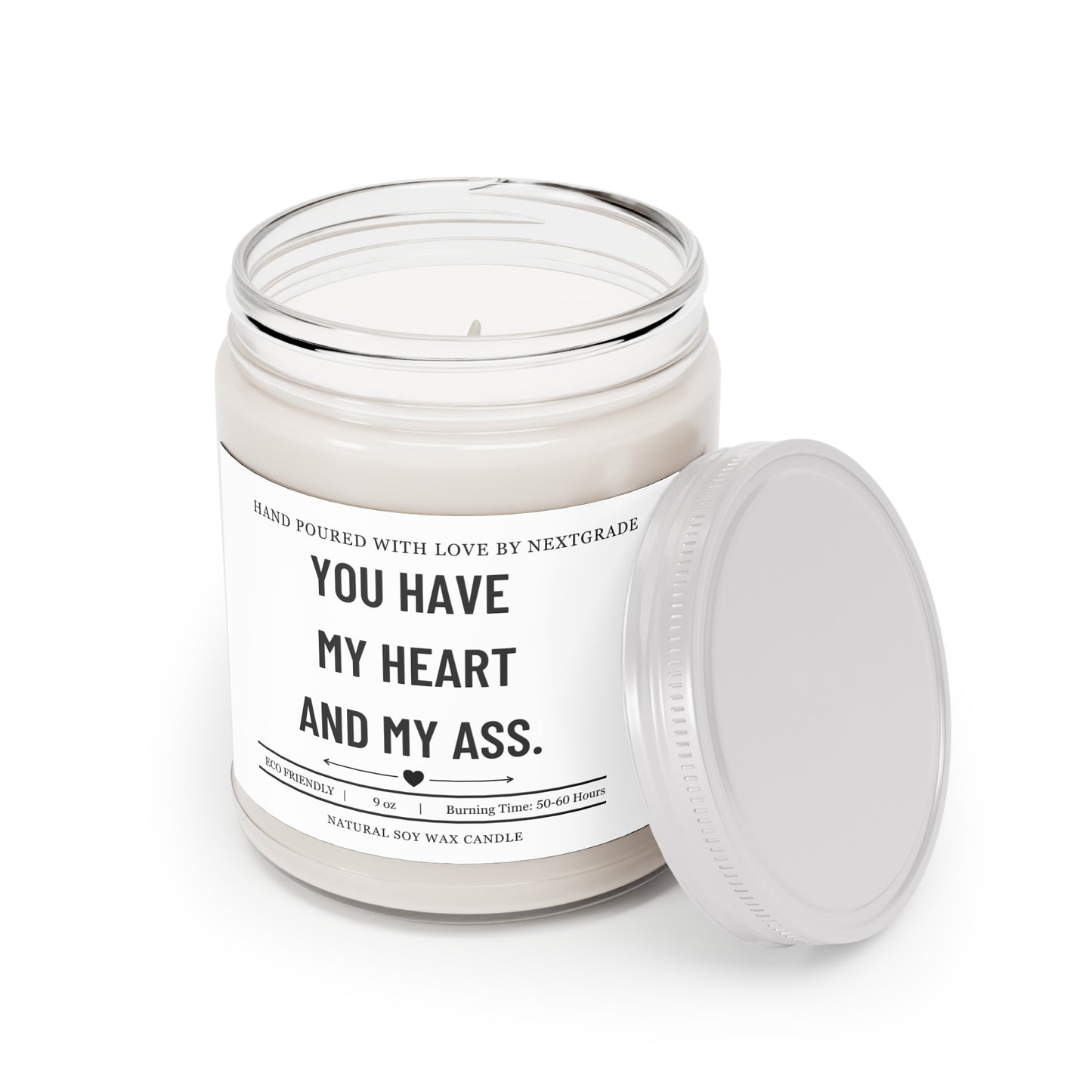 You Have My Heart and My Ass Candle, Funny Couples Gift, Romantic Humor Soy Candle 9oz, Valentine's Day Gift, Anniversary Gift