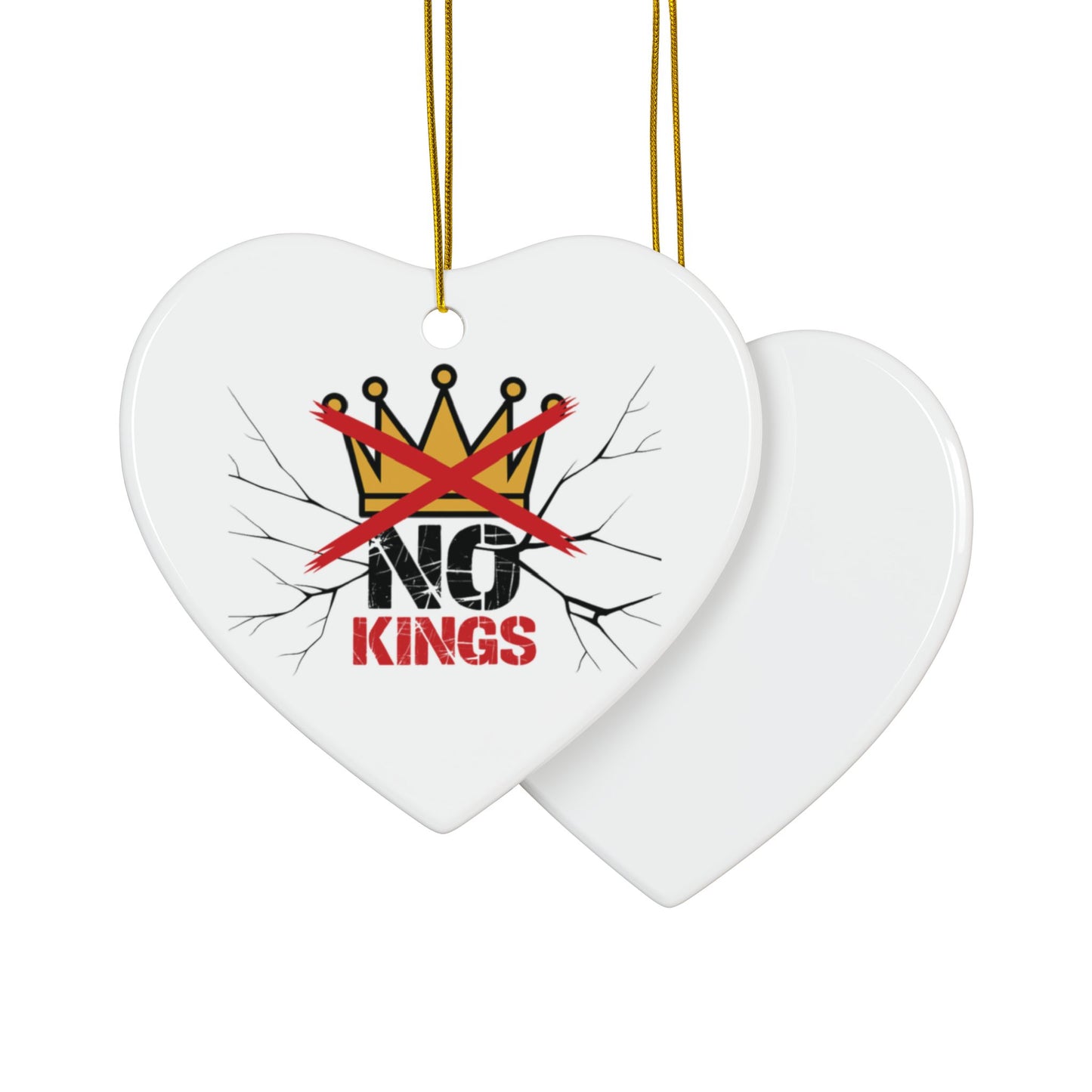 No Kings Crown Ornament, Rebellion Ceramic Christmas Ornament, Gothic Holiday Decor, Punk Statement Gift, Anti Trump Ornament