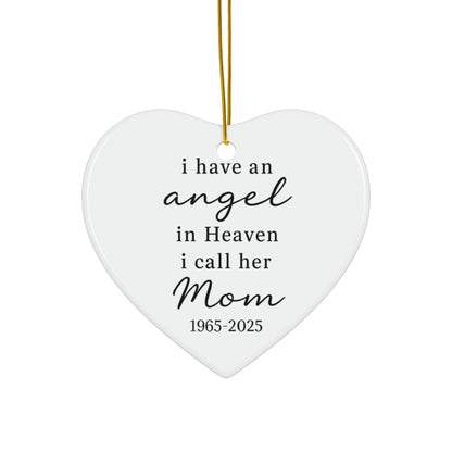 Custom Mom Memorial Ornament, Loss Of Parent, Remembrance Gift For Mother, Personalized Sympathy Ornament, Angel In Heaven, Christmas