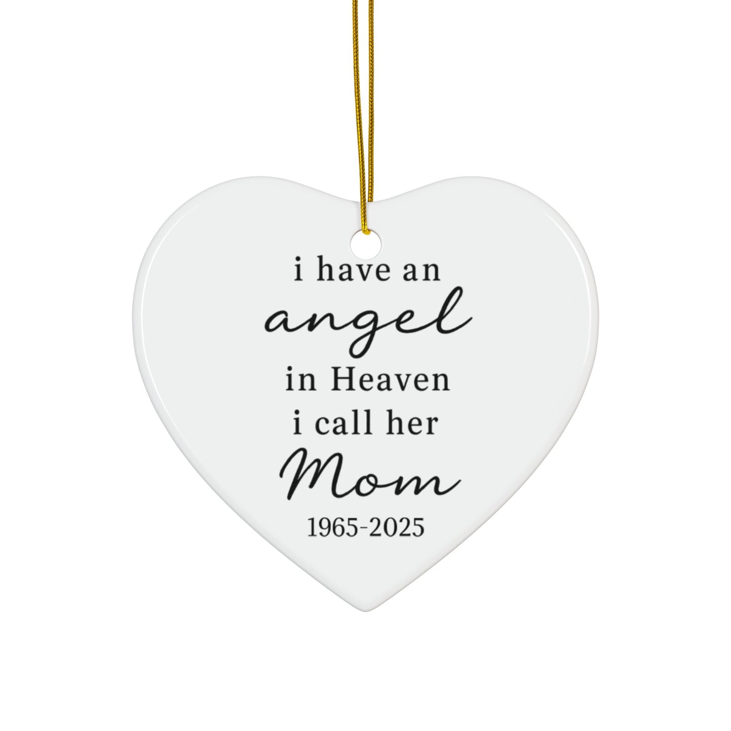 Custom Mom Memorial Ornament, Loss Of Parent, Remembrance Gift For Mother, Personalized Sympathy Ornament, Angel In Heaven, Christmas