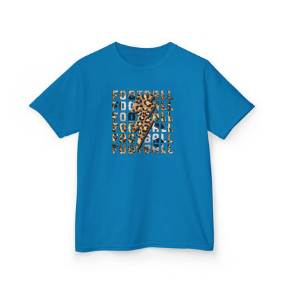 Leopard Lightning Football Kids T-Shirt, Youth Football Graphic Tee, Bold Game Day Shirt for Boys and Girls, Football world Cup  2026 shirt