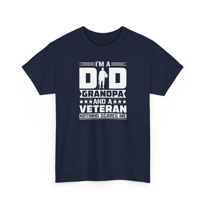 Funny Veteran Grandpa Cotton T-Shirt, Perfect Gift for Father's Day, Military Families, Memorial Day, Patriotic Shirt, Military Pride
