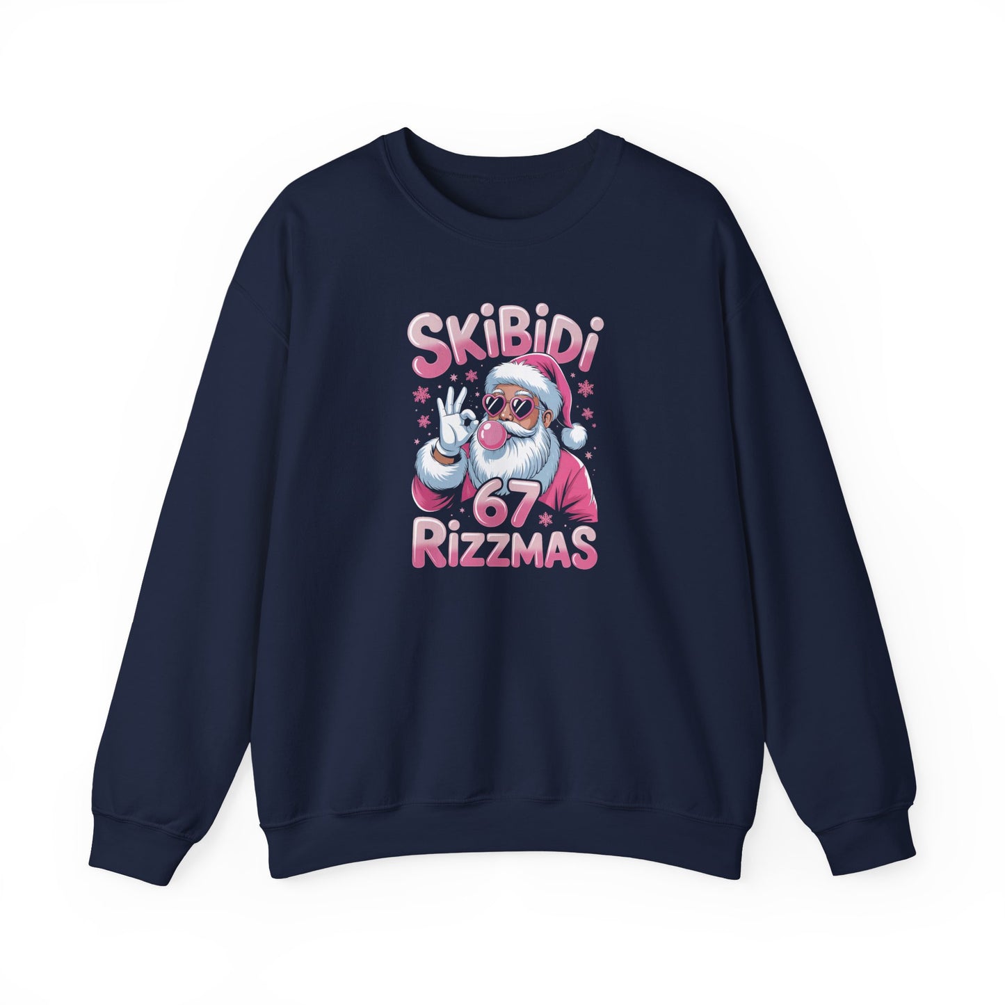 Skibidi Rizzmas Santa Crewneck Sweatshirt | Pink Santa Christmas Design | 67 Christmas Sweatshirt