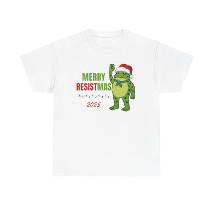 Merry Resistmas 2025 Tee, Funny Holiday T-Shirt, Christmas Gift, Unisex Cotton Top, Trendy Party Apparel, 2025 Celebratory Wear