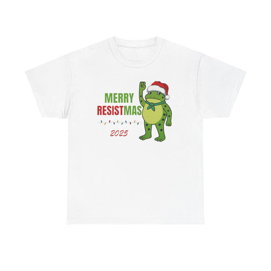 Merry Resistmas 2025 Tee, Funny Holiday T-Shirt, Christmas Gift, Unisex Cotton Top, Trendy Party Apparel, 2025 Celebratory Wear