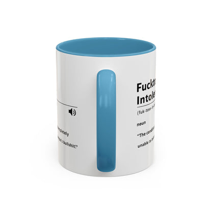 Fucktose Intolerant Definition Mug, Funny Accent Coffee Mug 11oz 15oz, Sarcastic Adult Humor Mug, Gag Gift for Friends