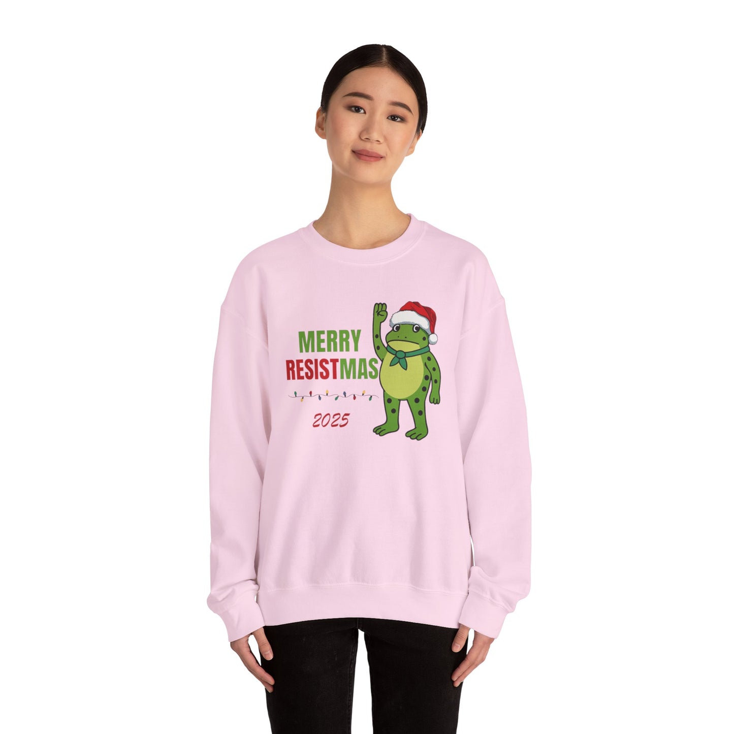 Merry Resistmas 2025 Crewneck Sweatshirt - Unisex Holiday Gift, Christmas Sweater, Funny Sweatshirt, Winter Apparel, Seasonal Fashion