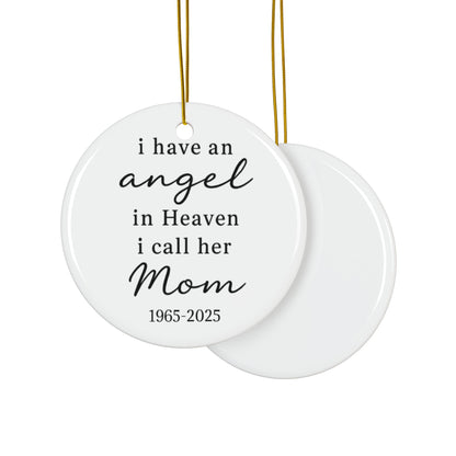 Custom Mom Memorial Ornament, Loss Of Parent, Remembrance Gift For Mother, Personalized Sympathy Ornament, Angel In Heaven, Christmas