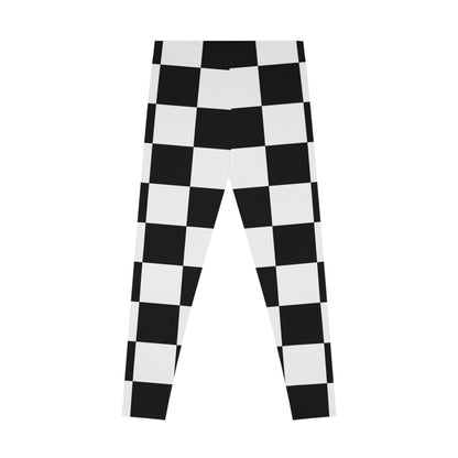 Black and White Checkerboard Leggings | Stylish Athletic Wear, Comfortable Yoga Pants, Unique Fashion Statement, Trendy Sports Legging