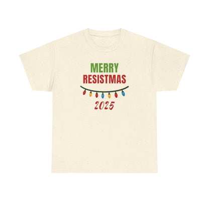 Merry Resistmas 2025 Tee, Holiday Shirt, Funny Christmas Gift, Unisex Cotton Tee, Celebration Apparel, 2025 Festive Wear