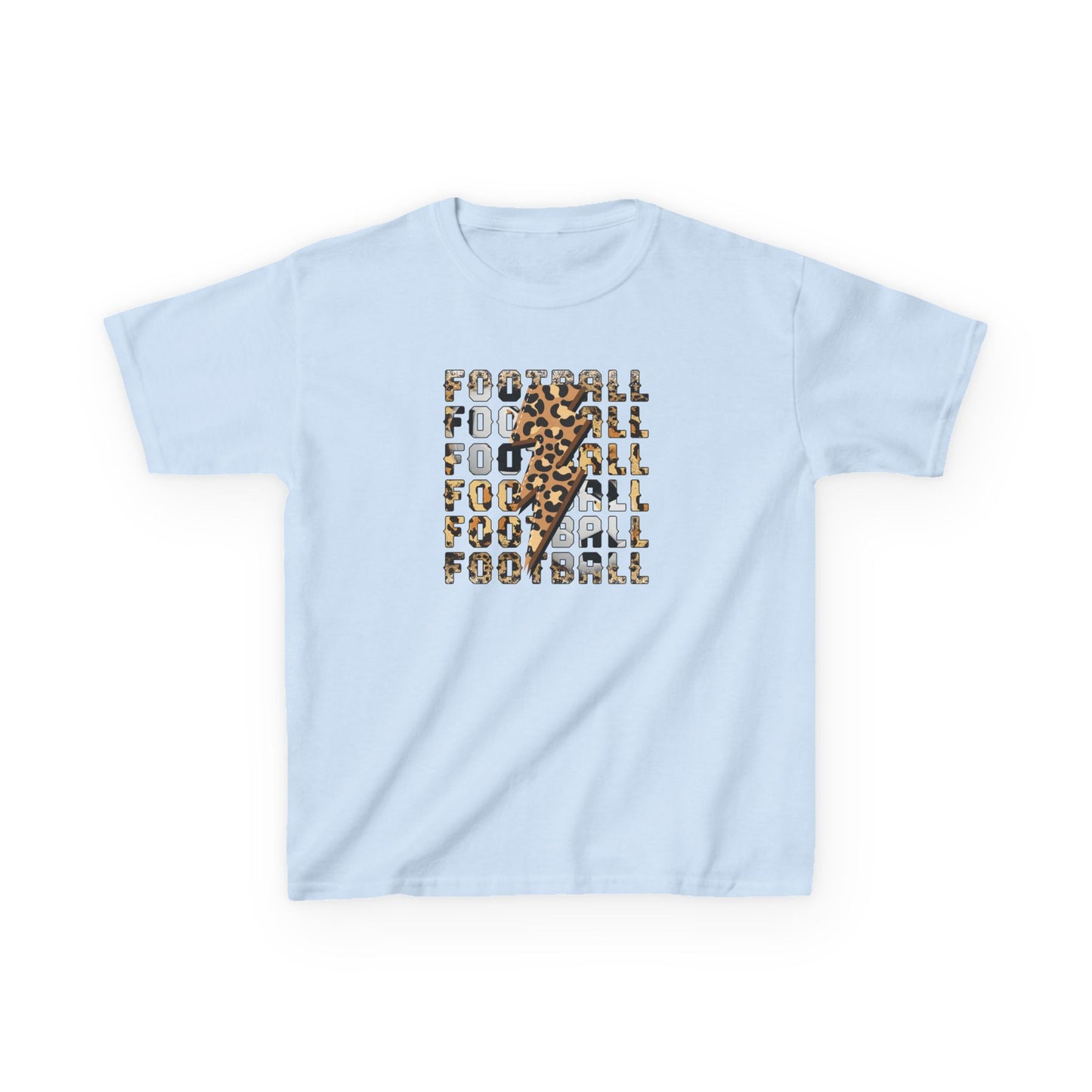 Leopard Lightning Football Kids T-Shirt, Youth Football Graphic Tee, Bold Game Day Shirt for Boys and Girls, Football world Cup  2026 shirt