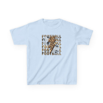 Leopard Lightning Football Kids T-Shirt, Youth Football Graphic Tee, Bold Game Day Shirt for Boys and Girls, Football world Cup  2026 shirt