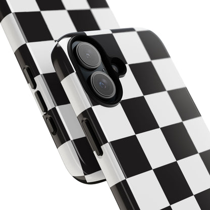 Black and White Checker iPhone Case, Stylish iPhone Cover for Teens, Holiday Gift, Unique Mobile Accessories, Tough Protection