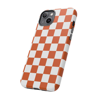 Checkered Phone Case, Checkered Phone Case - iPhone 17 16 15 14 13 12 11 Pro Max  - Trendy Black and Brown Checkerboard
