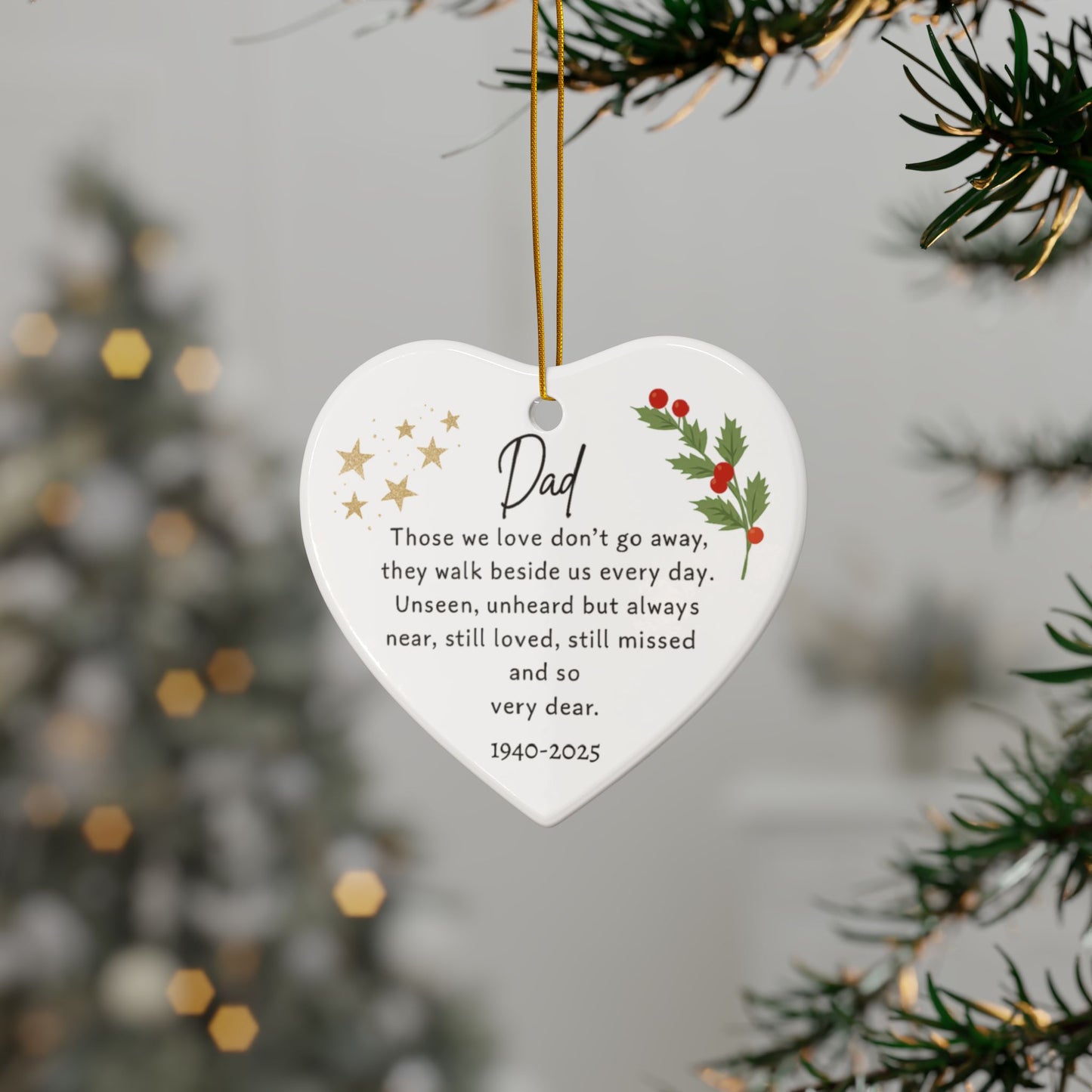 Christmas Memorial Ornament Personalised Christmas Remembrance In Loving Memory Dad Those We Love