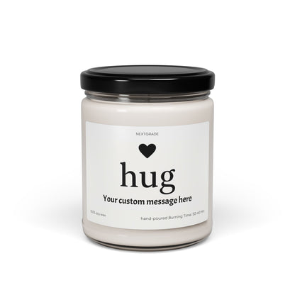 Personalized Scented Soy Candle, Send a Hug Candle, Gift for Friends, Relaxing Aromatherapy, Custom Message Available, Home Decor, Cozy Gift