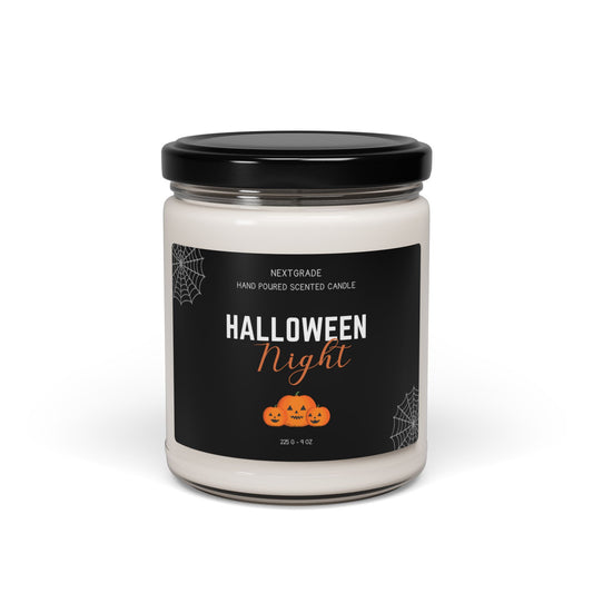 Halloween Night Scented Soy Candle - 9oz, Autumn Decor, Cozy Vibes, Fall Gift, Home Fragrance, Spooky Celebration