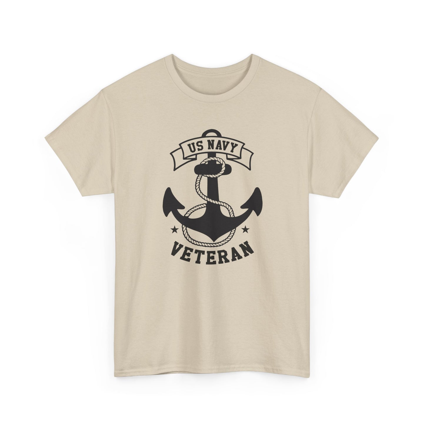 Navy Veteran Heavy Cotton Tee, US Navy Tribute Shirt, Military Appreciation Gift, Veteran's Day Outfit, Gift for Navy Personals