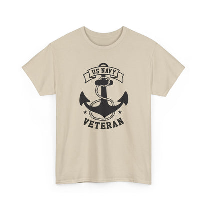 Navy Veteran Heavy Cotton Tee, US Navy Tribute Shirt, Military Appreciation Gift, Veteran's Day Outfit, Gift for Navy Personals