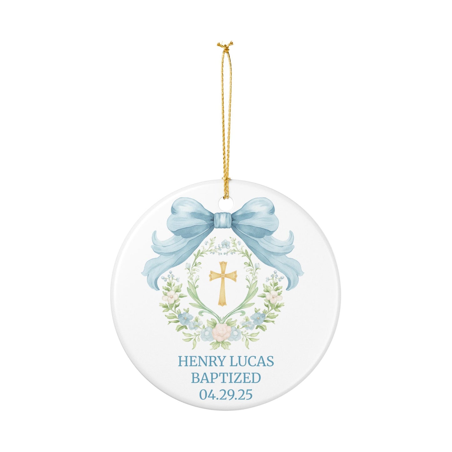 Personalized Girls Baptism Ornament Custom Christening Ornament Baptized Ornament First Communion Gift Baptism Gift Christmas Baby Boy Gift