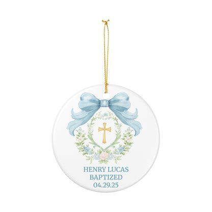 Personalized Girls Baptism Ornament Custom Christening Ornament Baptized Ornament First Communion Gift Baptism Gift Christmas Baby Boy Gift