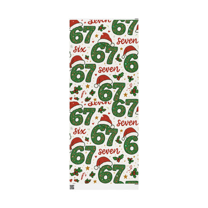 Six Seven Christmas Wrapping Paper, 67 Meme Christmas Gift Wrap, Kids Funny Wrapping Paper, Unique Gift Wrap, Holiday Gift, Gift for Kids