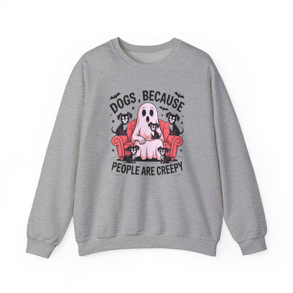 Cozy Halloween Sweatshirt, Funny Ghost And Dog Design, Crewneck, Perfect for Dog Lovers, Fall Fashion, Holiday Gift