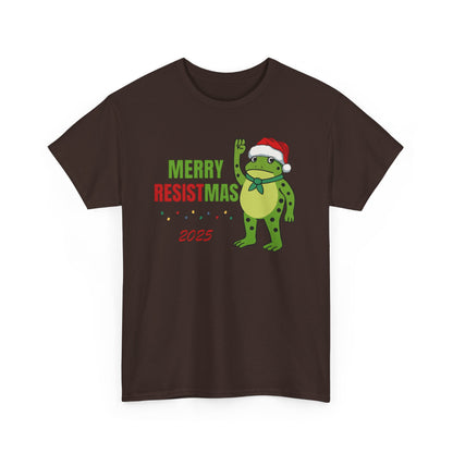 Merry Resistmas 2025 Tee, Funny Holiday T-Shirt, Christmas Gift, Unisex Cotton Top, Trendy Party Apparel, 2025 Celebratory Wear
