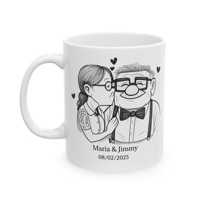 Personalized You're My Greatest Adventure Mug, Line Drawing Couple Coffee Cup, Anniversary Gift for Husband Wife, Engagement Valentine Gift