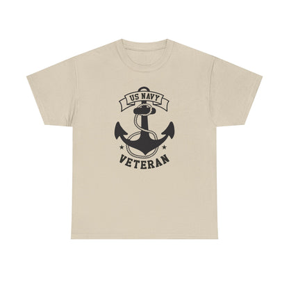 Navy Veteran Heavy Cotton Tee, US Navy Tribute Shirt, Military Appreciation Gift, Veteran's Day Outfit, Gift for Navy Personals
