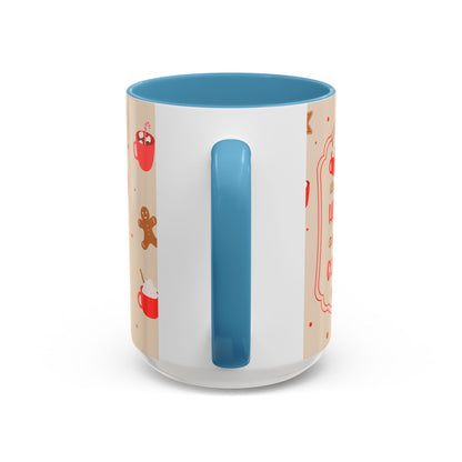 Festive Accent Coffee Mug, Holiday Gift, Hot Chocolate Lover, Christmas Decor, Winter Vibes, Cozy Mugs, Gift for her
