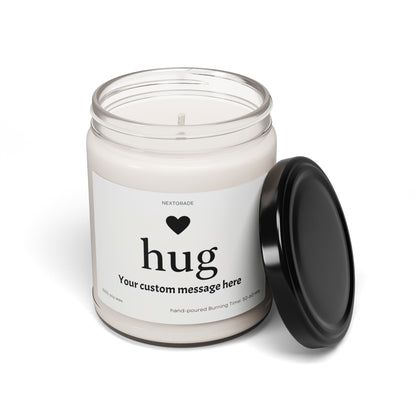 Personalized Scented Soy Candle, Send a Hug Candle, Gift for Friends, Relaxing Aromatherapy, Custom Message Available, Home Decor, Cozy Gift