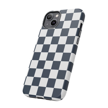 Navy Checkerboard Phone Case, iPhone 17 Pro, 17, 16, 15, 14, 13, 12, 11, X, XR, XS MAX, Tough Case for iPhone