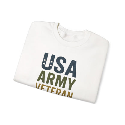 USA Army Veteran Crewneck Sweatshirt - Perfect Gift for Veterans, Military Appreciation, Sweatshirt For Navy Veteran, Patriotic Fashion