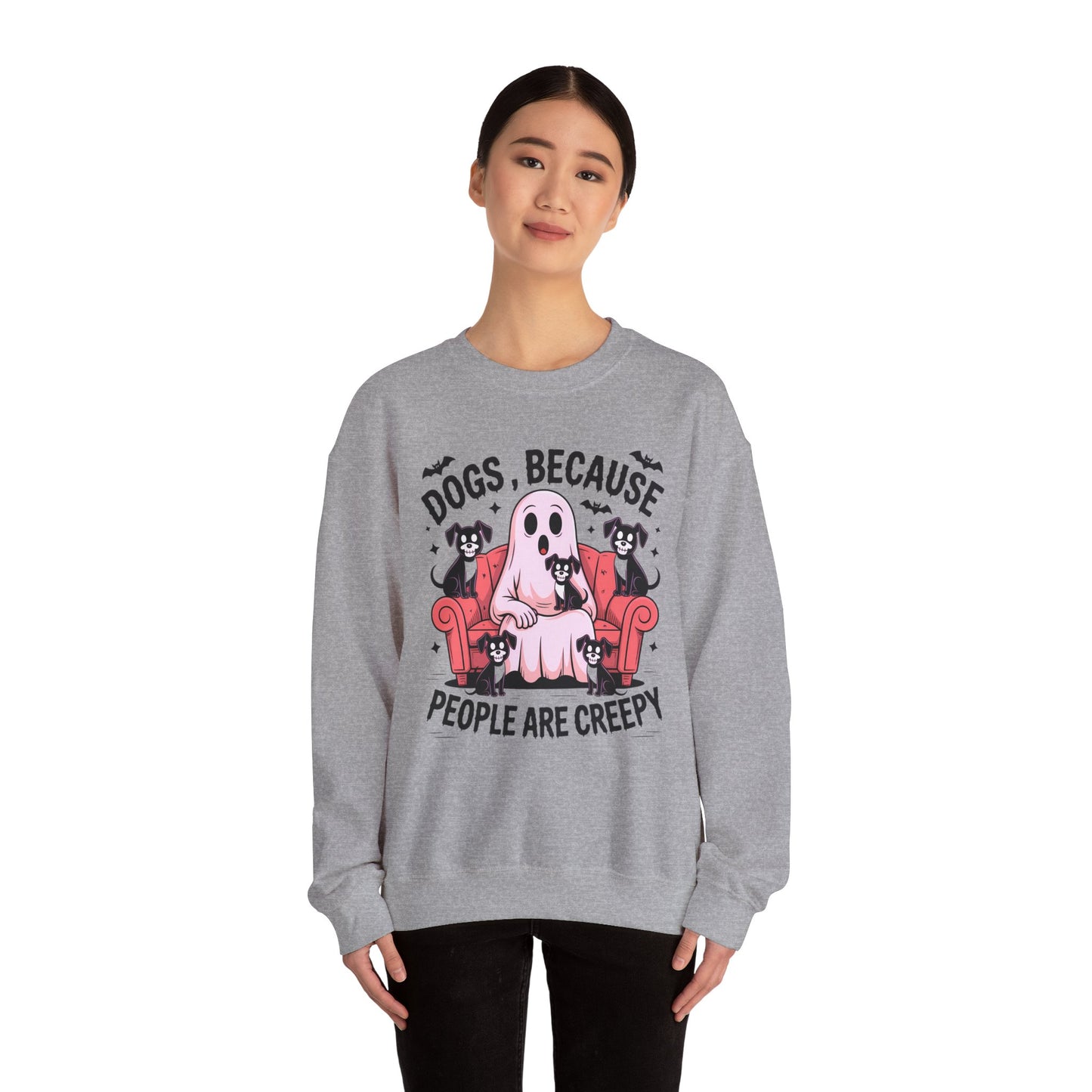 Cozy Ghost Dog Sweatshirt | Unisex Crewneck, Perfect for Pet Lovers, Halloween, Fall Fashion, Gifts for Dog Owners, Cute Dog Sweater, Funny