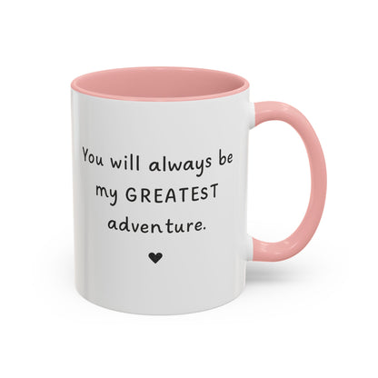 You're My Greatest Adventure Coffee Cup, Custom Line Drawing Couple Mug, Anniversary Gift For Husband Wife, Engagement Gift, Valentine's Day