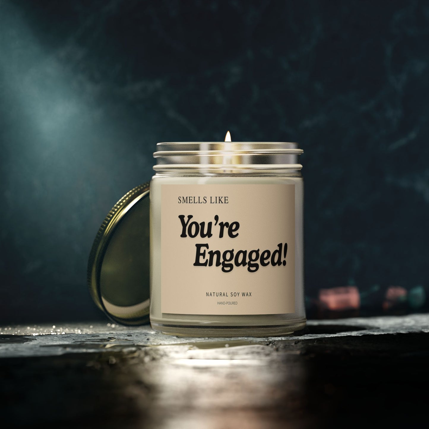 Engagement Scented Candle, You're Engaged Gift, Wedding Celebration, Romantic Home Decor, Natural Soy Wax, Candle for Couples