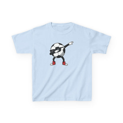 Dabbing Soccer Ball Kids T-Shirt, Cartoon Football Tee for Boys Girls, Sporty Youth Soccer Graphic Shirt, Football Fan shirt