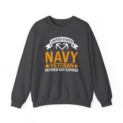 Navy Veteran Crewneck Sweatshirt, Military Pride Sweater,  Gift for Veterans, Retirement Gift, Casual Comfort Wear, Gift for mom