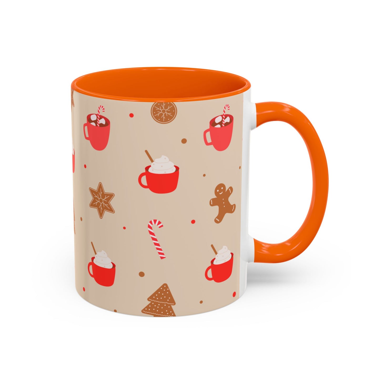 Festive Accent Coffee Mug, Holiday Gift, Hot Chocolate Lover, Christmas Decor, Winter Vibes, Cozy Mugs, Gift for her