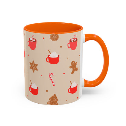 Festive Accent Coffee Mug, Holiday Gift, Hot Chocolate Lover, Christmas Decor, Winter Vibes, Cozy Mugs, Gift for her