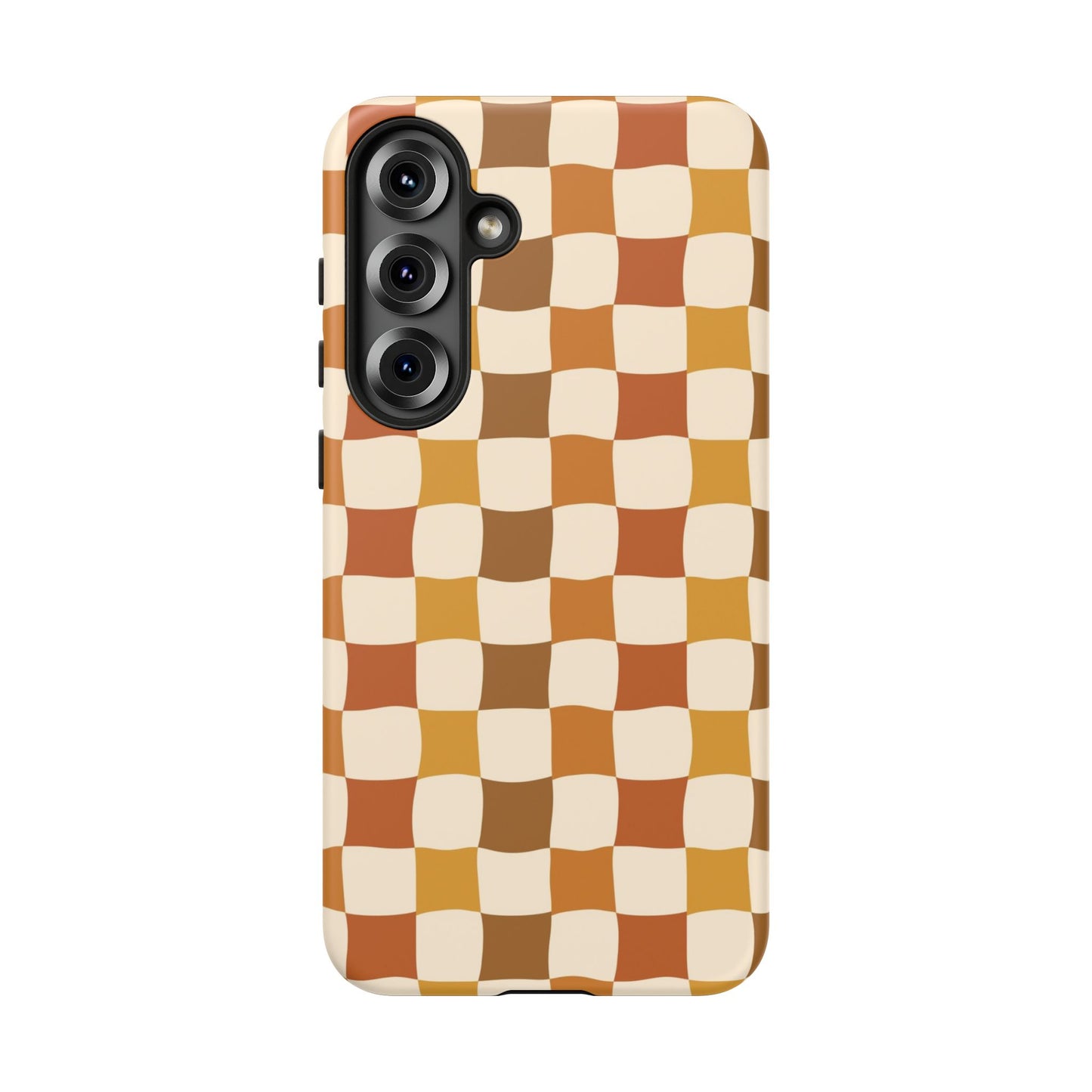 Boho Checked Phone Case, Checkerboard Design, Durable Protection, Phone Cover, Phone case For iPhone and Samsung, Trendy Phone Cover