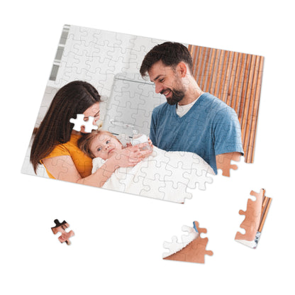 Family Photo Jigsaw Puzzle with Tin, Custom Picture Puzzle Keepsake, Personalized Family & Couples Gift