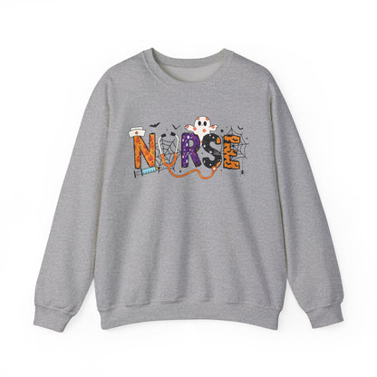 Nurse Themed Crewneck Sweatshirt - Cozy Nursing Apparel, Perfect Gift for Healthcare Workers, Halloween Style, Comfortable Unisex
